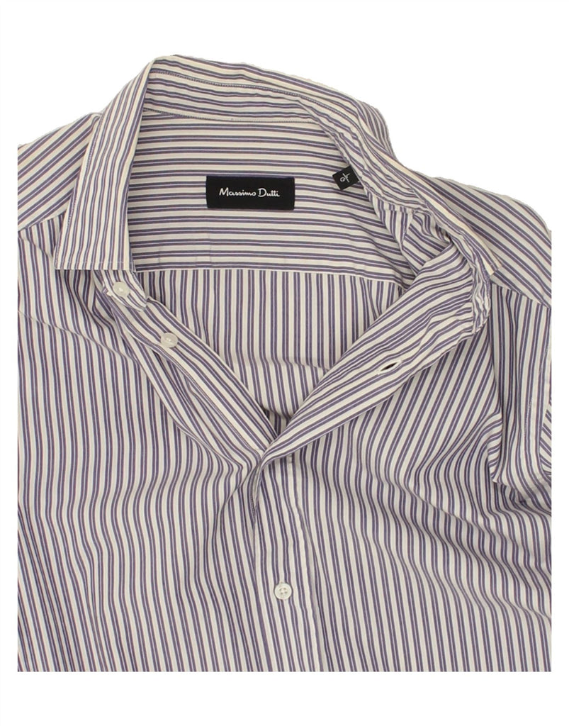 MASSIMO DUTTI Mens Shirt Large Purple Striped Cotton | Vintage Massimo Dutti | Thrift | Second-Hand Massimo Dutti | Used Clothing | Messina Hembry 