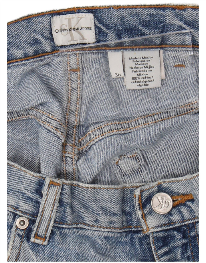 CALVIN KLEIN Mens Distressed Denim Shorts W36 Large Blue Cotton
