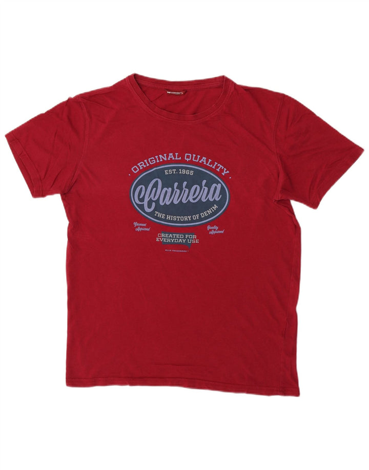 Carrera Mens Graphic T-Shirt Top Medium Burgundy