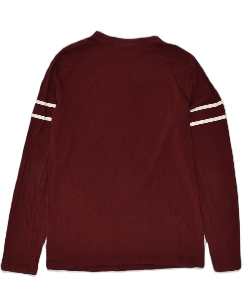 ELLESSE Boys Graphic Top Long Sleeve 13-14 Years Maroon Cotton | Vintage Ellesse | Thrift | Second-Hand Ellesse | Used Clothing | Messina Hembry 