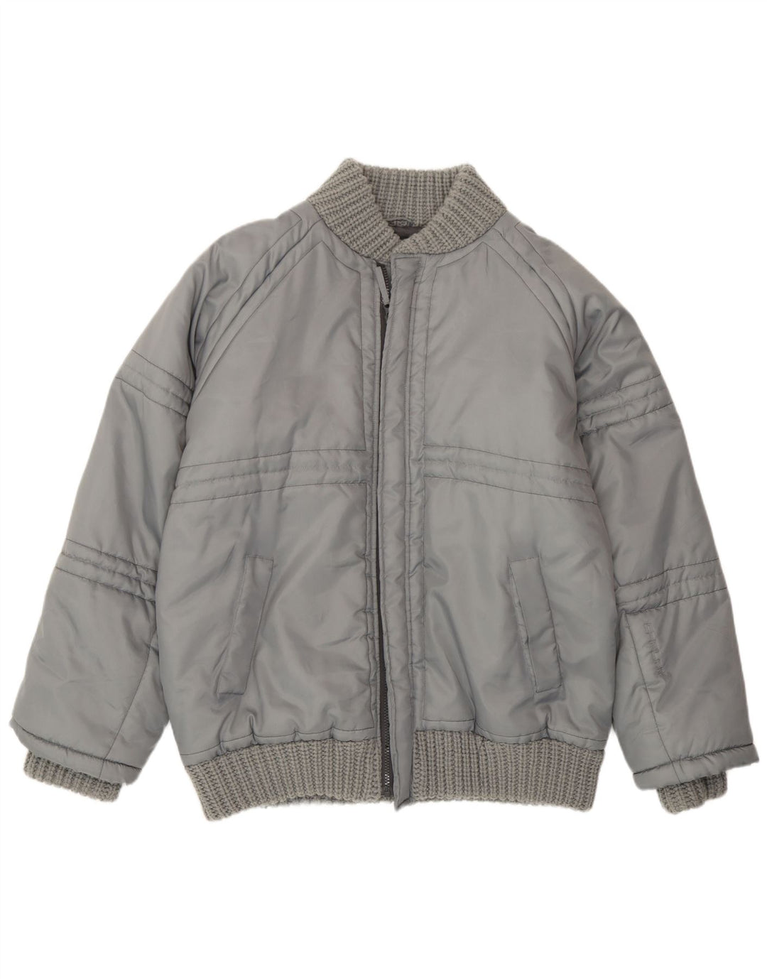 Vintage Mens Padded Jacket UK 44 2XL Grey Polyester
