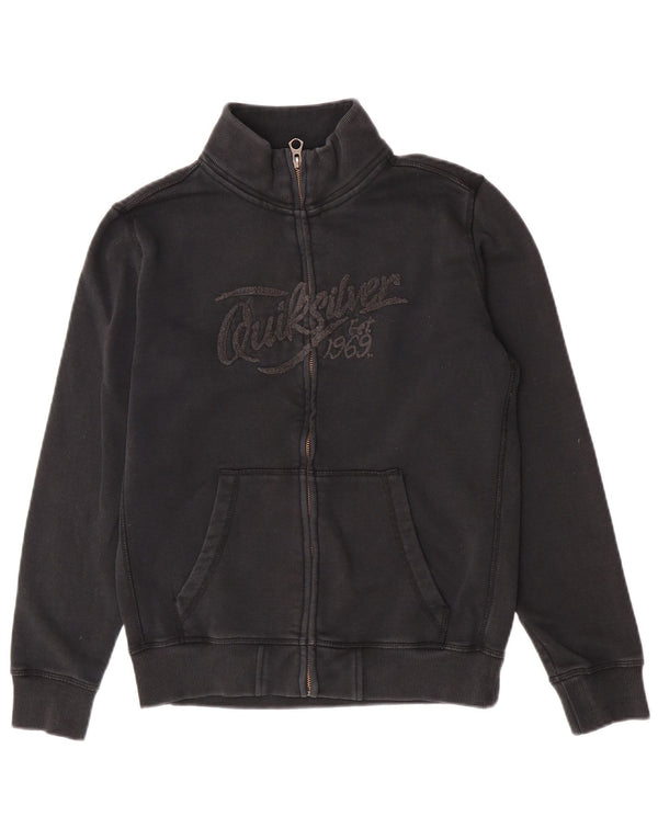 Quiksilver Girls Zip Neck Graphic Tracksuit Top Jacket 13-14 Years Black
