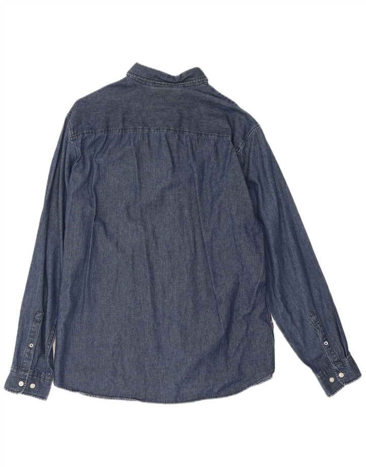 Jack & Jones Mens Denim Shirt XL Navy Blue Cotton