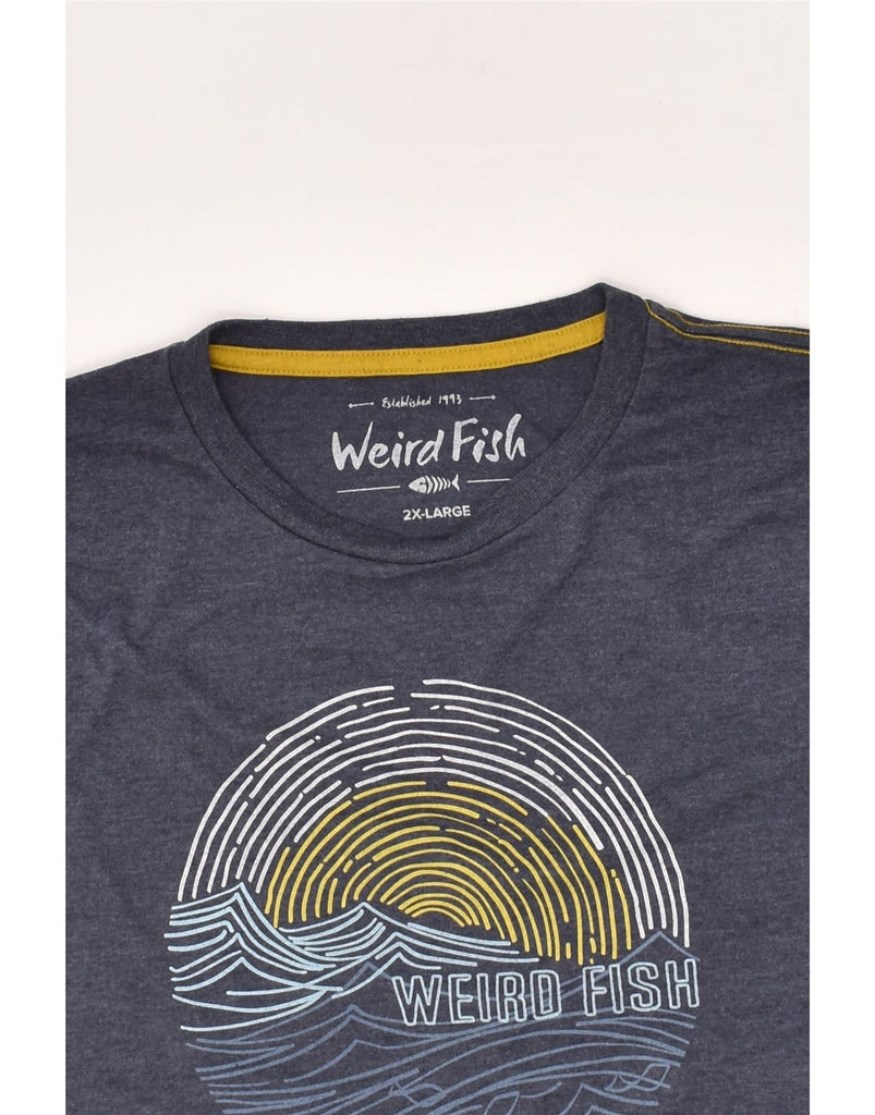 WEIRD FISH Mens Graphic T-Shirt Top 2XL Navy Blue | Vintage Weird Fish | Thrift | Second-Hand Weird Fish | Used Clothing | Messina Hembry 