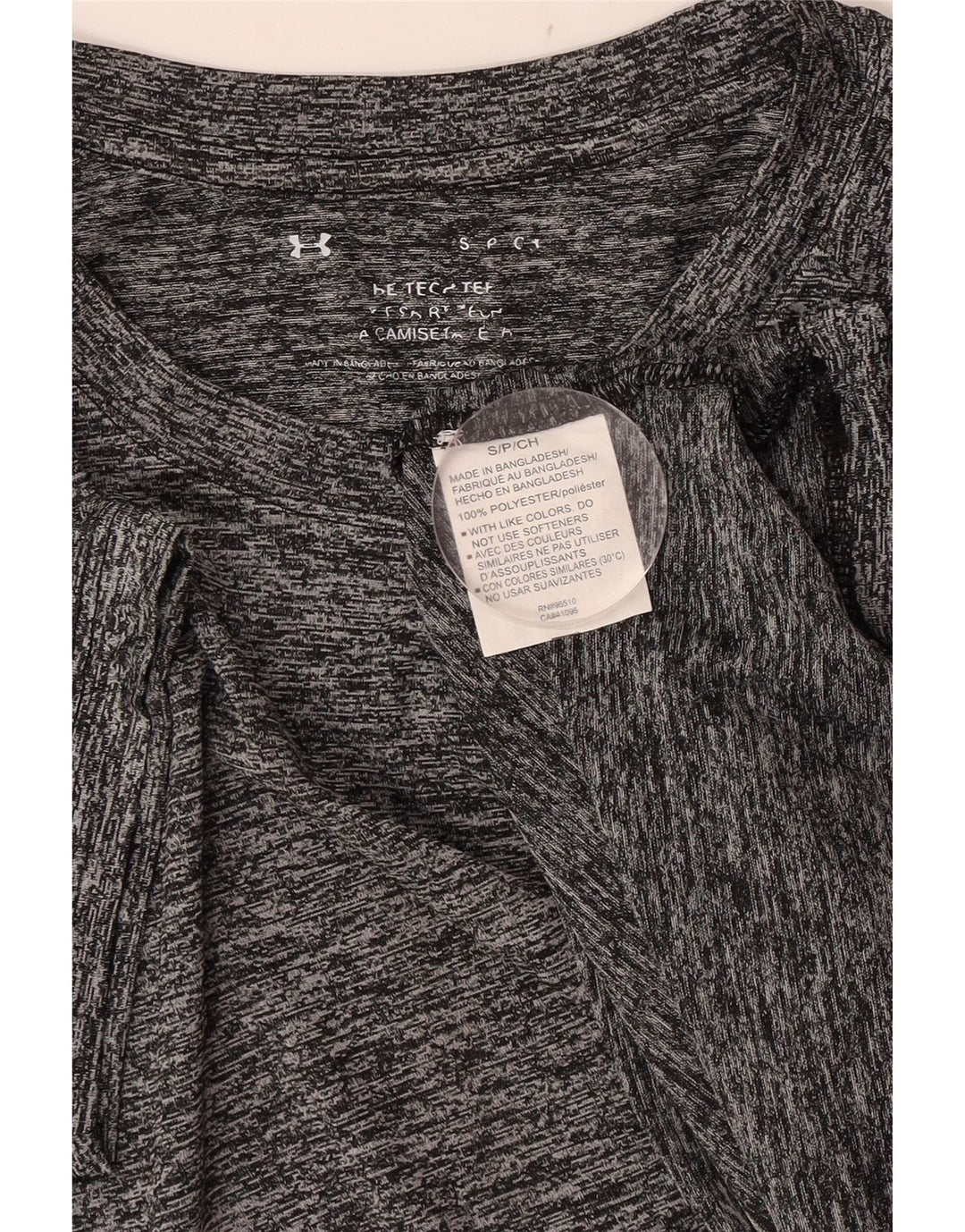 Under Armour Mens T-Shirt Top Small Grey Flecked Polyester