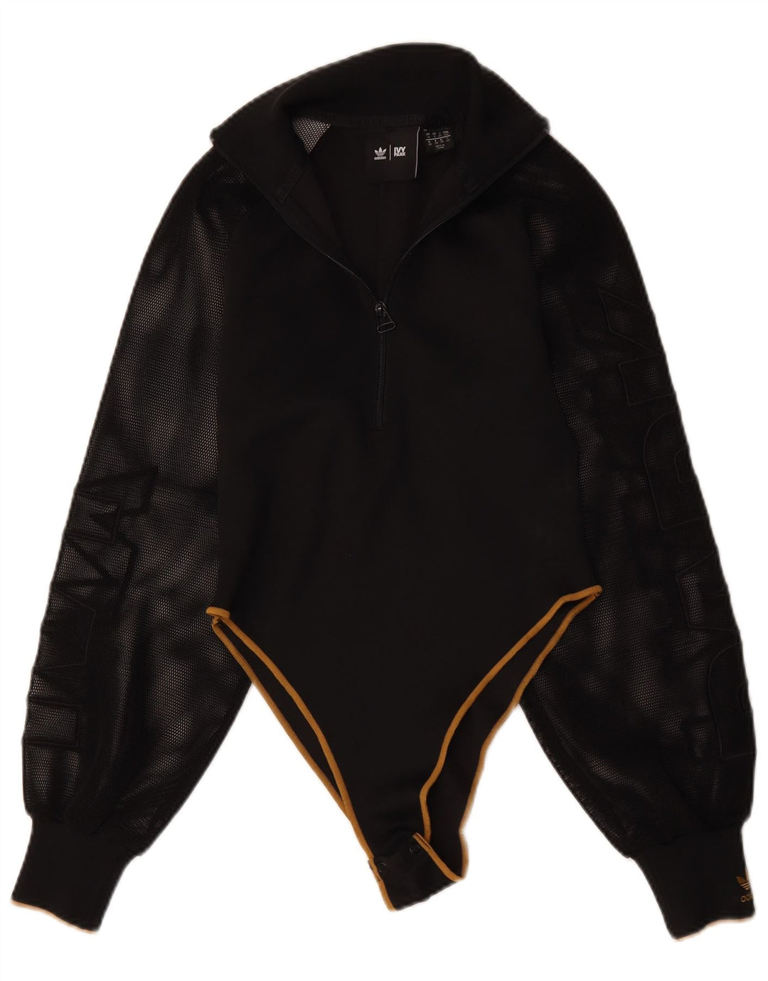 Adidas Womens Ivy Park Long Sleeve Bodysuit UK 10 Small Black Polyester