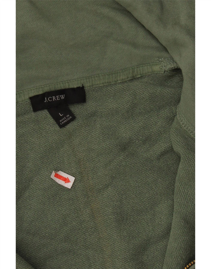 J. CREW Womens Oversized Zip Neck Sweatshirt Jumper UK 16 Large Green