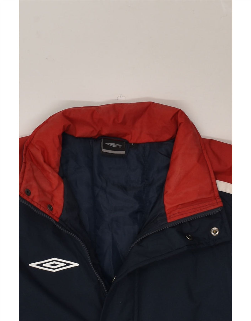 UMBRO Mens Windbreaker Jacket UK 40 Large Navy Blue Polyester | Vintage Umbro | Thrift | Second-Hand Umbro | Used Clothing | Messina Hembry 