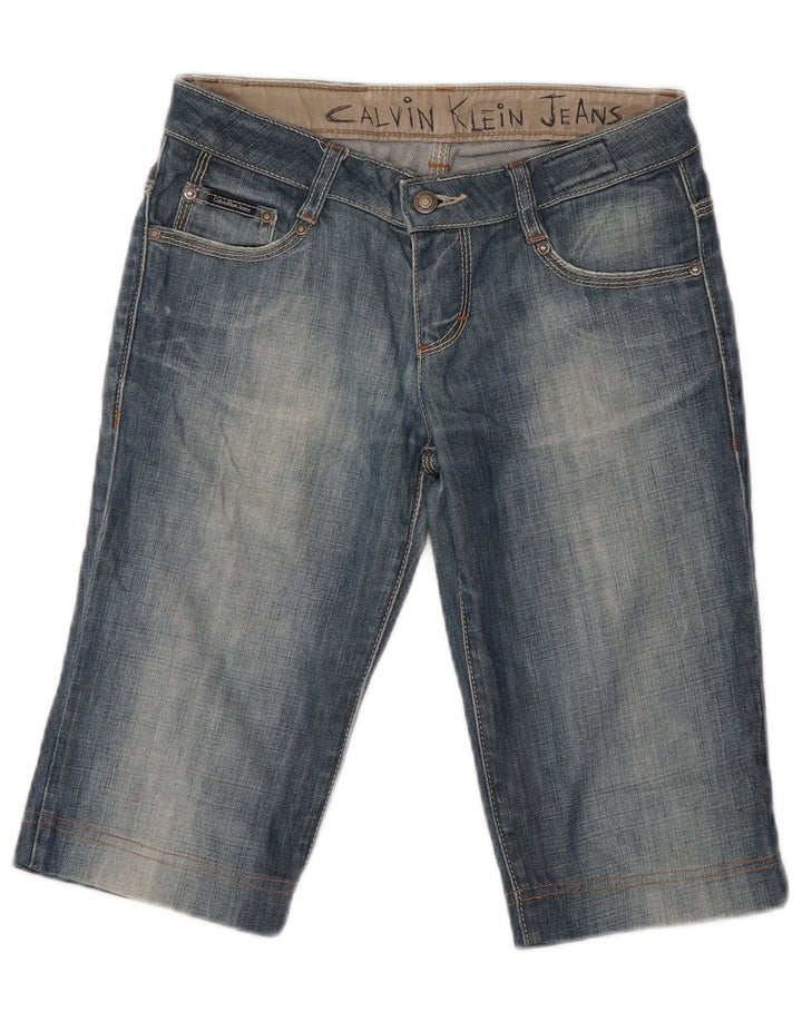 Calvin Klein Womens Bermuda Denim Shorts W26 Small Blue Cotton