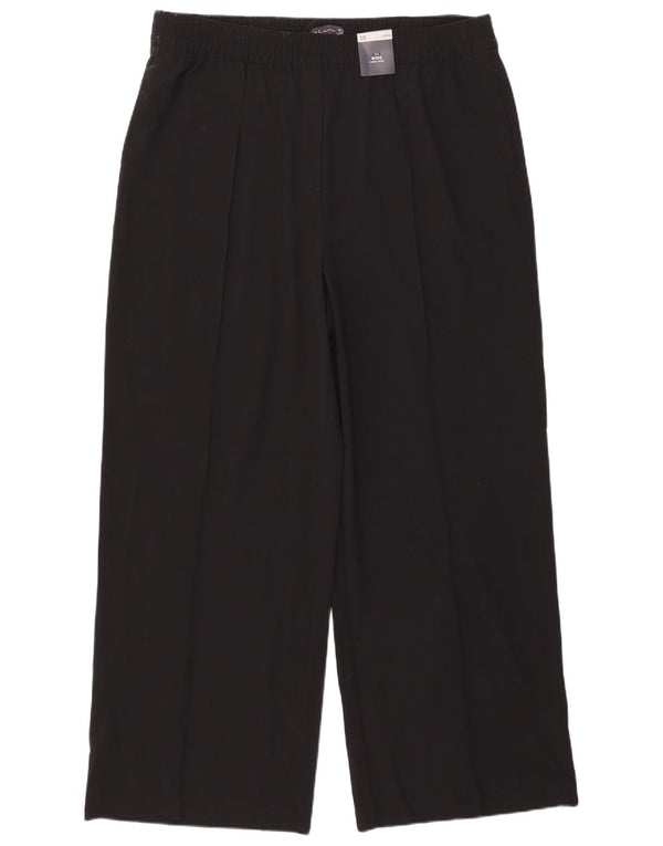 Marks & Spencer Womens High Waist Chino Trousers UK 20 2XL W40 L31 Black
