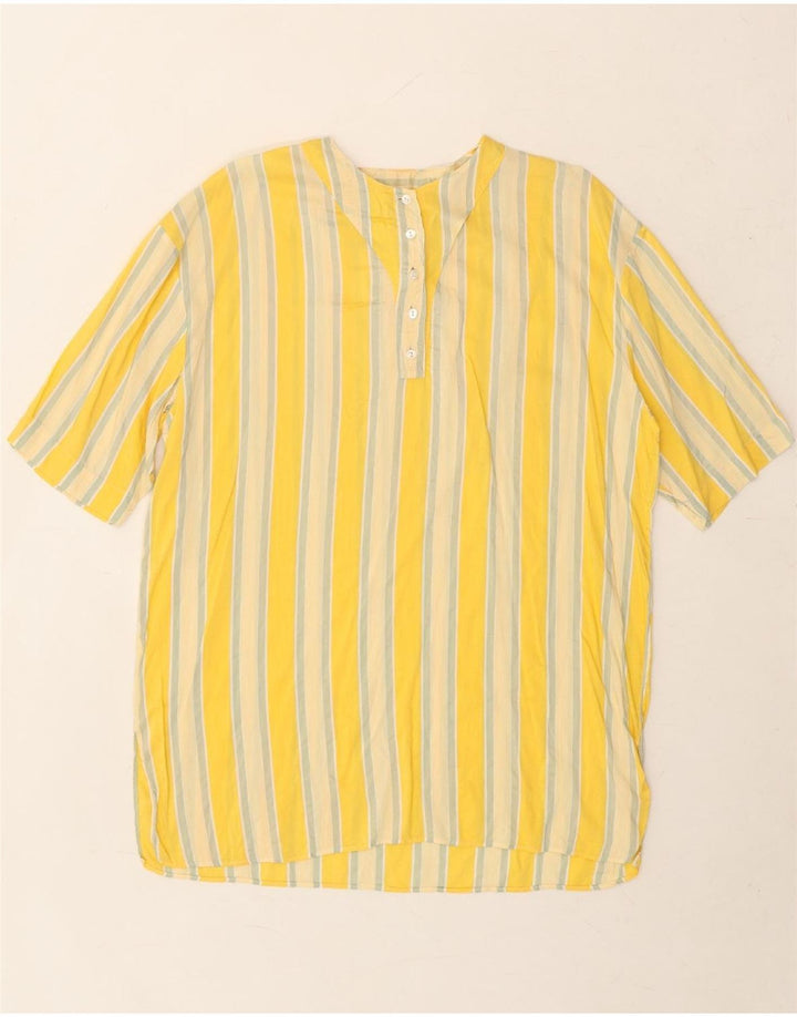 ENARA CAMICE Womens Blouse Top UK 14 Large Yellow Striped Vintage Enara Camice and Second-Hand Enara Camice from Messina Hembry 