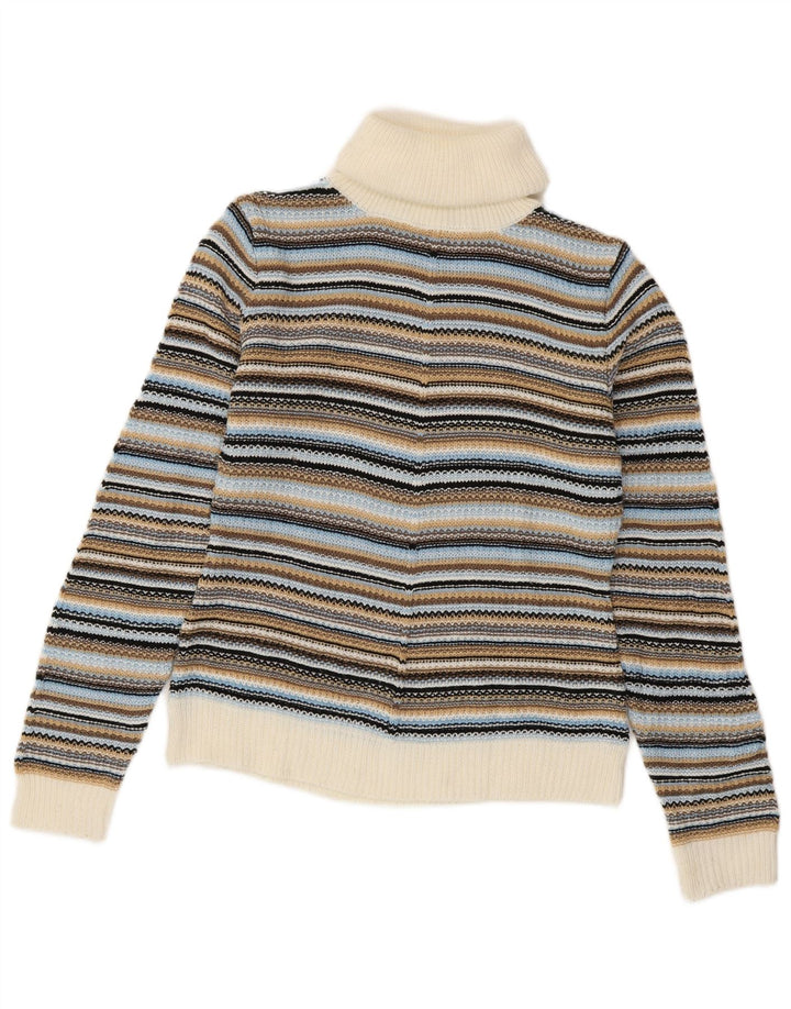 VINTAGE Womens Roll Neck Jumper Sweater UK 10/12 Small Multicoloured