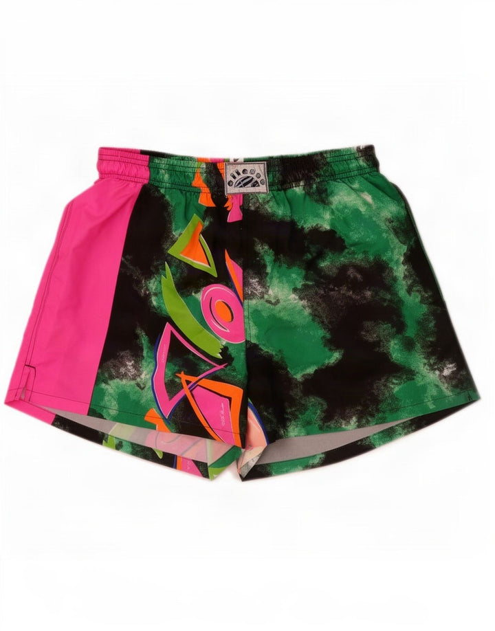 Ellesse Mens Graphic Sport Shorts Medium Green Colourblock Polyester