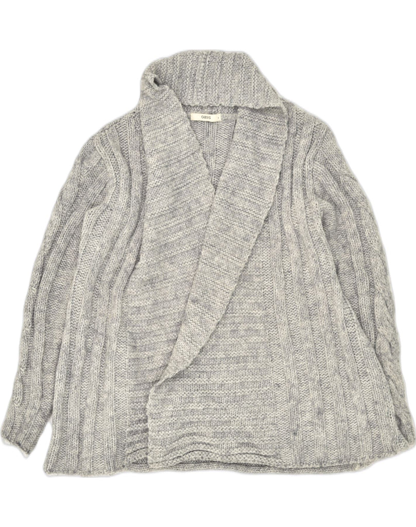 OASIS Womens Cardigan Sweater UK 10 Small Grey Acrylic | Vintage Oasis | Thrift | Second-Hand Oasis | Used Clothing | Messina Hembry 