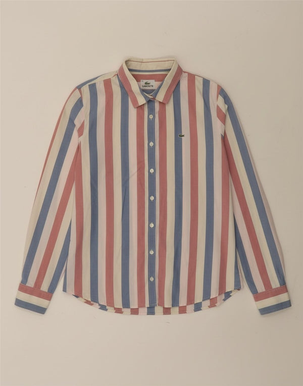 Lacoste Womens Shirt Size 42 Large Multicoloured Striped Cotton