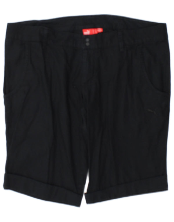 Puma Womens Casual Shorts UK 14 Large W34 Navy Blue Pinstripe