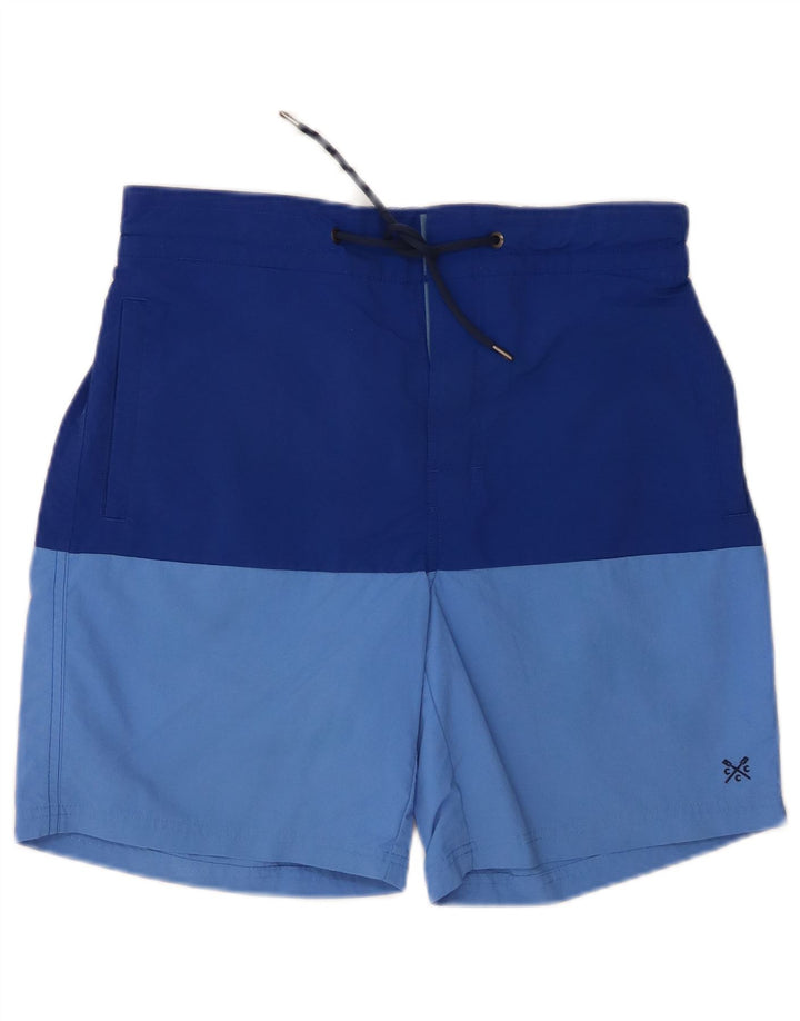 Crew Clothing Mens Swimming Shorts Small Blue Colourblock Nylon