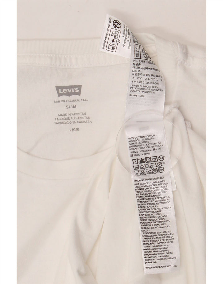 Levi's Mens Slim T-Shirt Top Large White Cotton