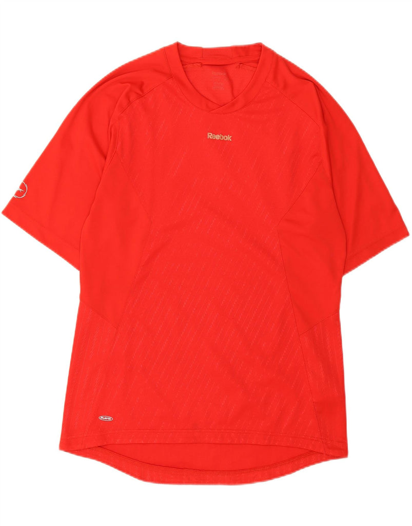 REEBOK Mens T-Shirt Top Medium Red Polyester Vintage Reebok and Second-Hand Reebok from Messina Hembry 