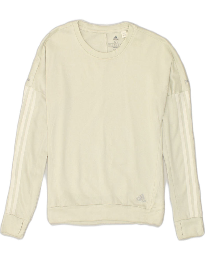 ADIDAS Womens Sweatshirt Jumper UK 4-6 XS Grey Polyester | Vintage Adidas | Thrift | Second-Hand Adidas | Used Clothing | Messina Hembry 