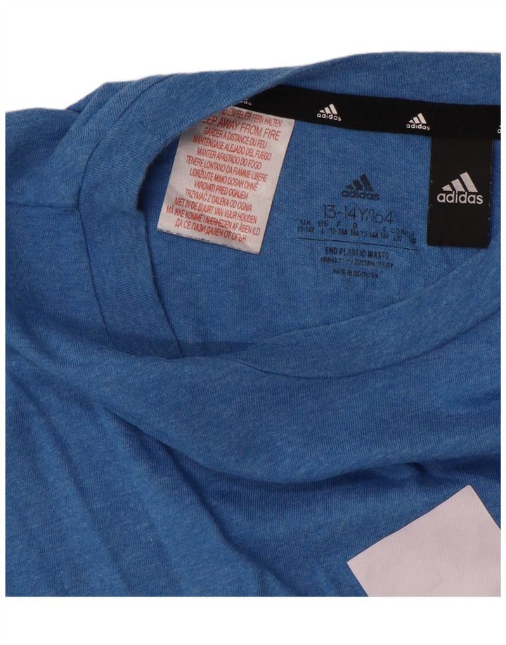 ADIDAS Boys Graphic T-Shirt Top 13-14 Years Blue