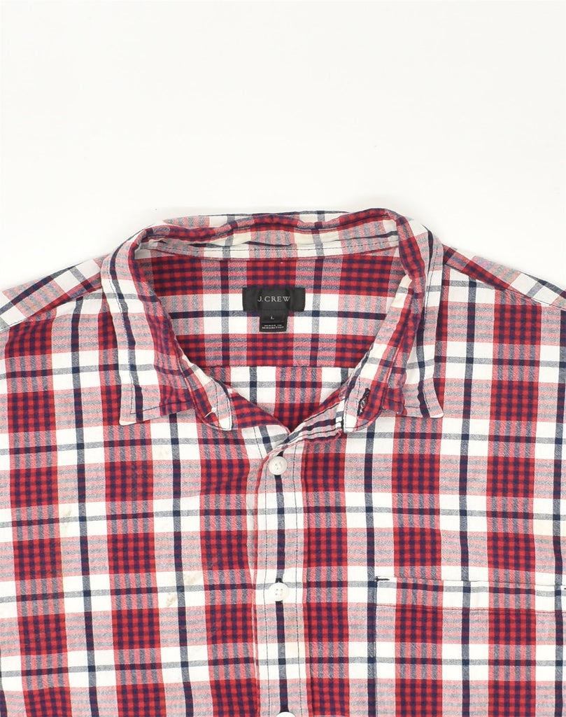 J. CREW Mens Shirt Large Red Check Cotton | Vintage J. Crew | Thrift | Second-Hand J. Crew | Used Clothing | Messina Hembry 