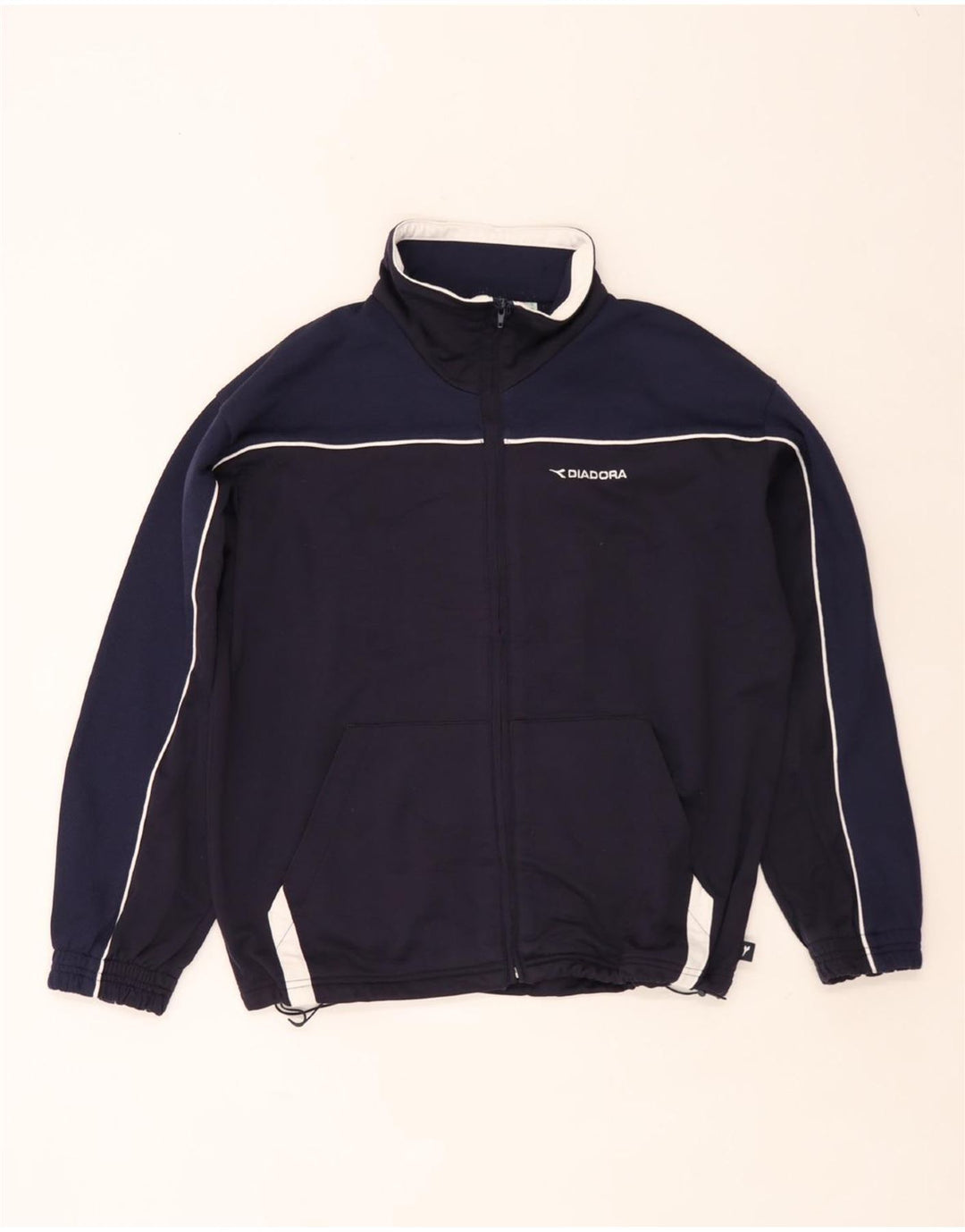 Diadora Mens Tracksuit Top Jacket UK 38 Medium Navy Blue Colourblock