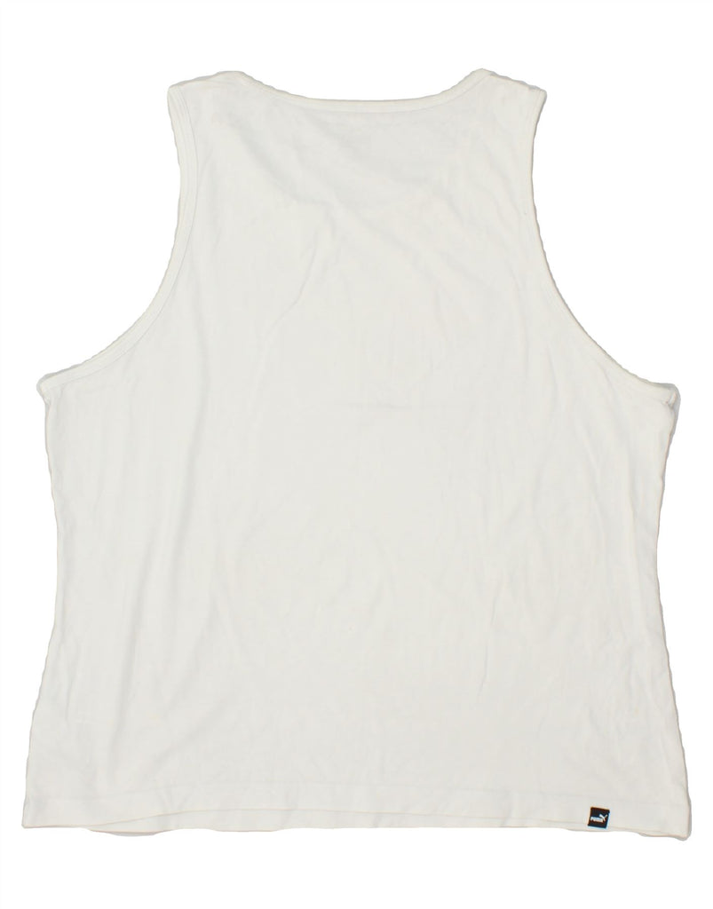 PUMA Womens Graphic Vest Top UK 18 XL White Cotton Vintage Puma and Second-Hand Puma from Messina Hembry 