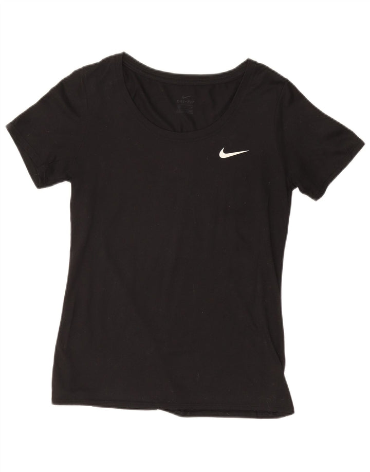 NIKE Womens Dri Fit T-Shirt Top UK 10 Small Black