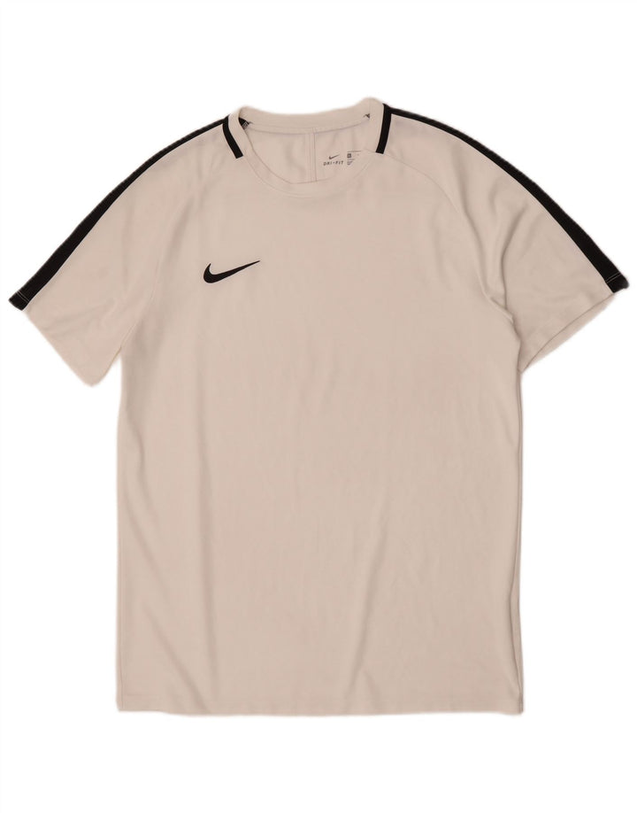 Nike Mens Dri Fit T-Shirt Top Large White Colourblock Polyester