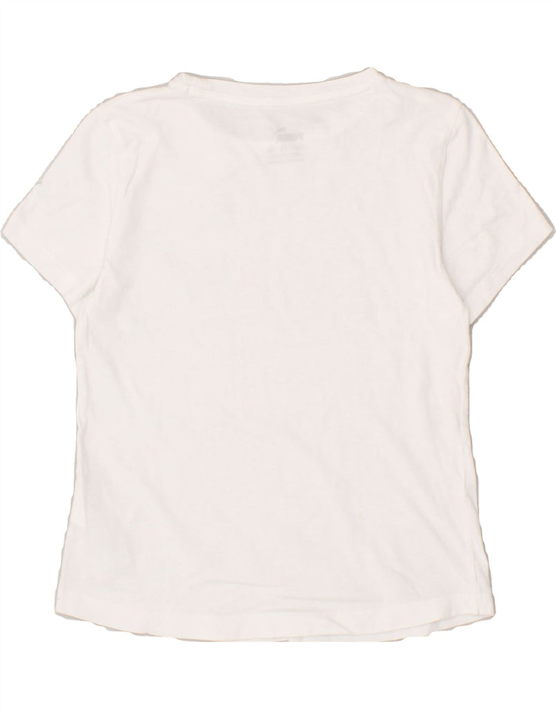 PUMA Girls Graphic T-Shirt Top 7-8 Years White Cotton Vintage Puma and Second-Hand Puma from Messina Hembry 