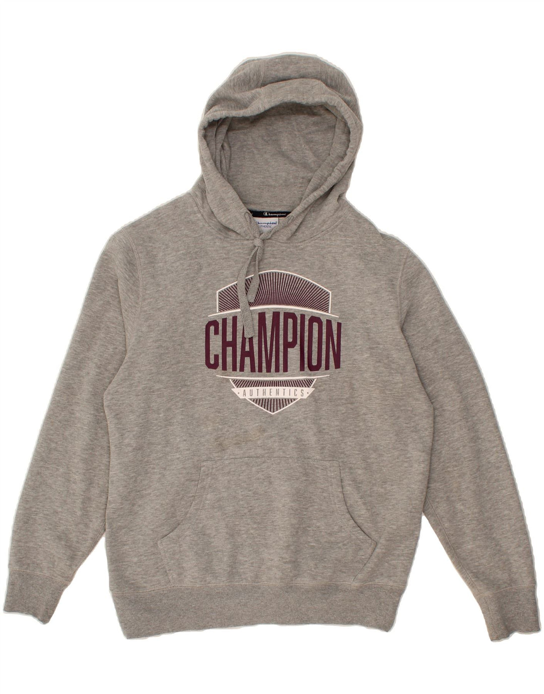 CHAMPION Mens Graphic Hoodie Jumper Large Grey Cotton Vintage Champion and Second-Hand Champion from Messina Hembry 