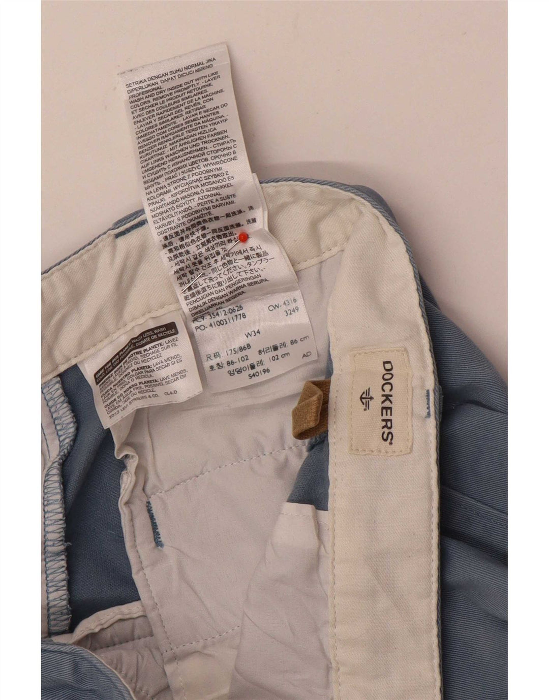 Dockers Mens Cargo Shorts W34 Large Blue Cotton