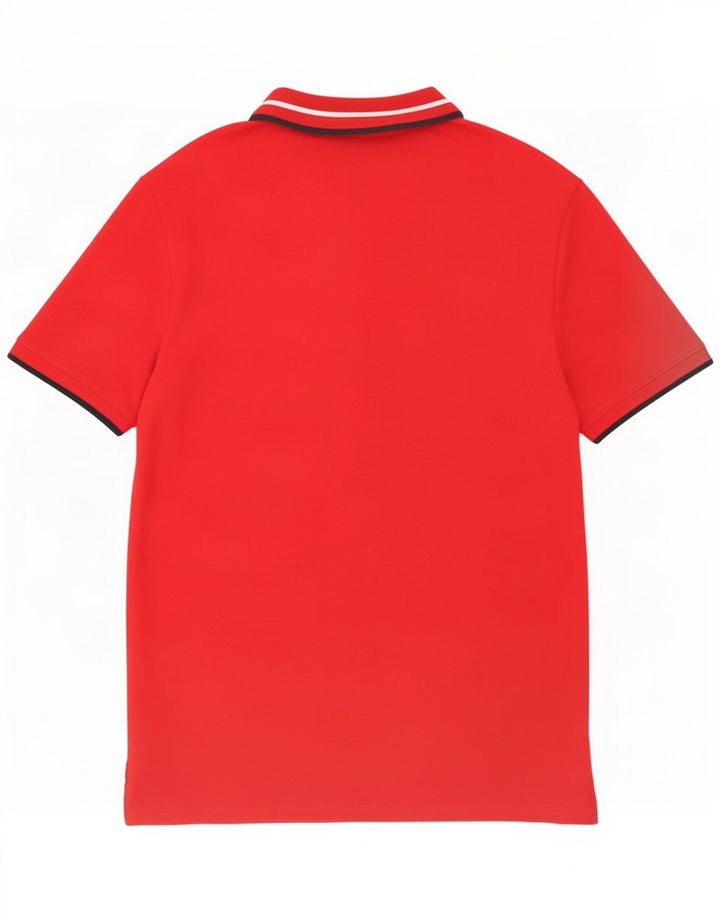Guess Mens Polo Shirt Large Red Striped