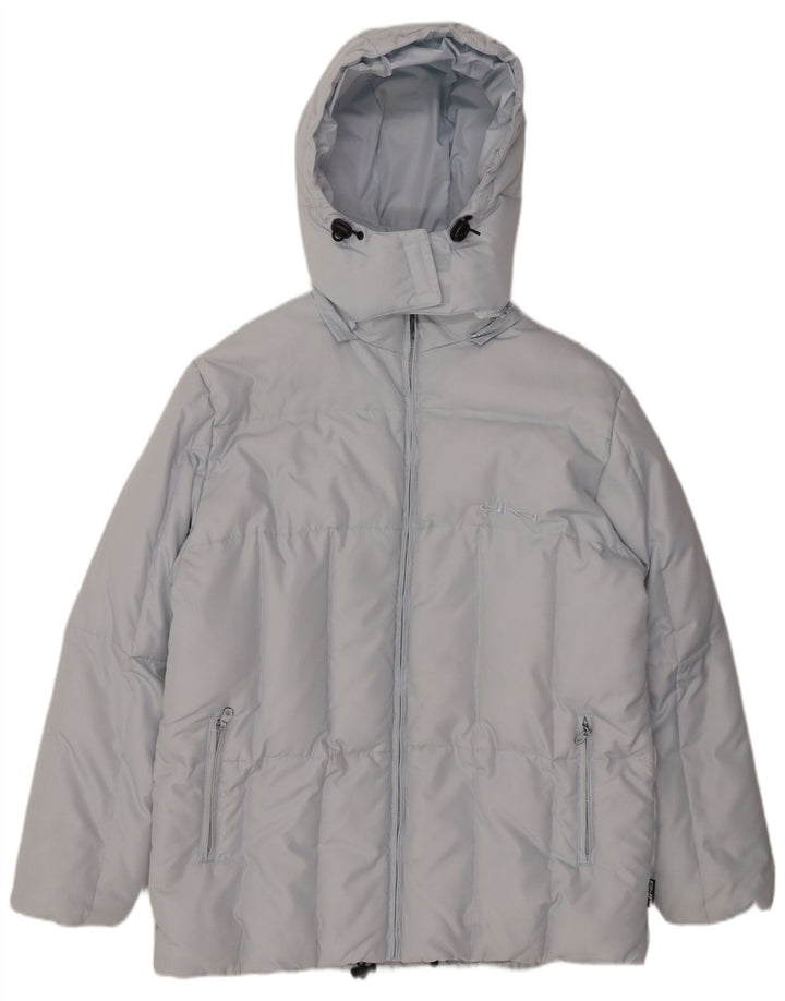 ELHO Womens Hooded Padded Jacket UK 14 Large Blue Polyester
