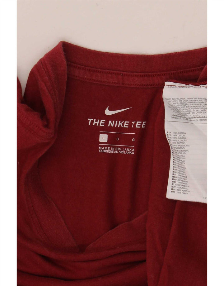 Nike Mens T-Shirt Top Large Burgundy Cotton