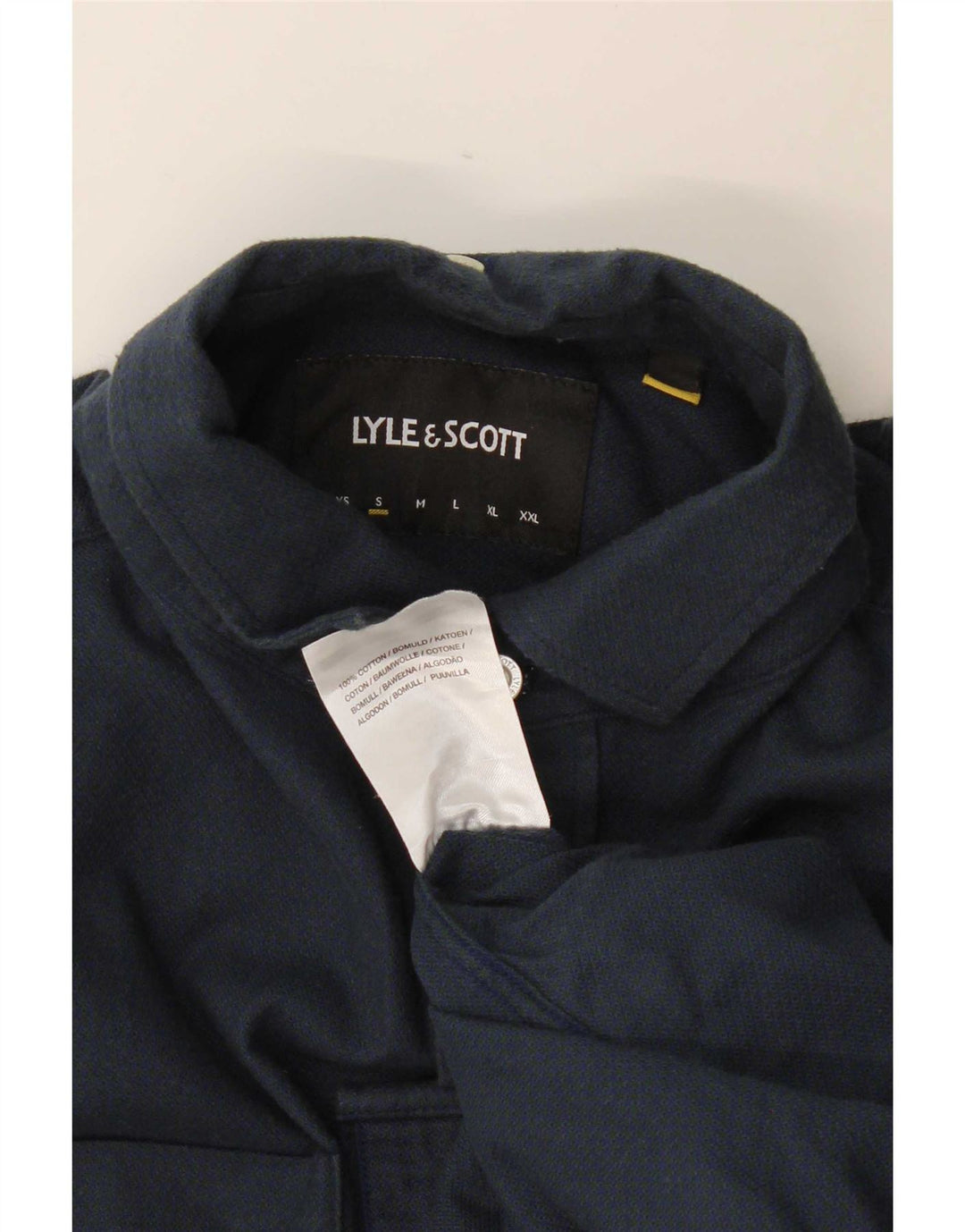 Lyle & Scott Mens Shirt Small Navy Blue Cotton