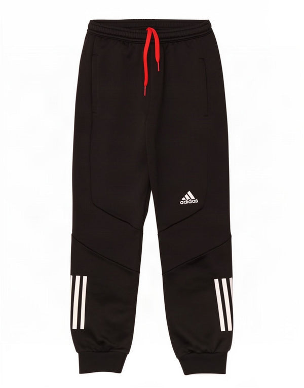 Adidas Boys Aeroready Tracksuit Trousers Joggers 9-10 Years Black Polyester