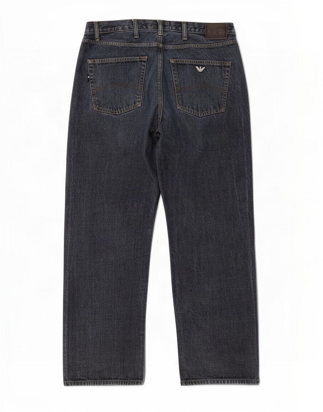 Armani Mens Straight Jeans W36 L31 Navy Blue Cotton