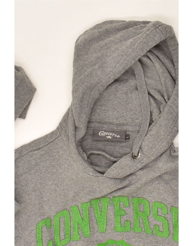 CONVERSE Mens Graphic Hoodie Jumper Large Grey Cotton | Vintage Converse | Thrift | Second-Hand Converse | Used Clothing | Messina Hembry 