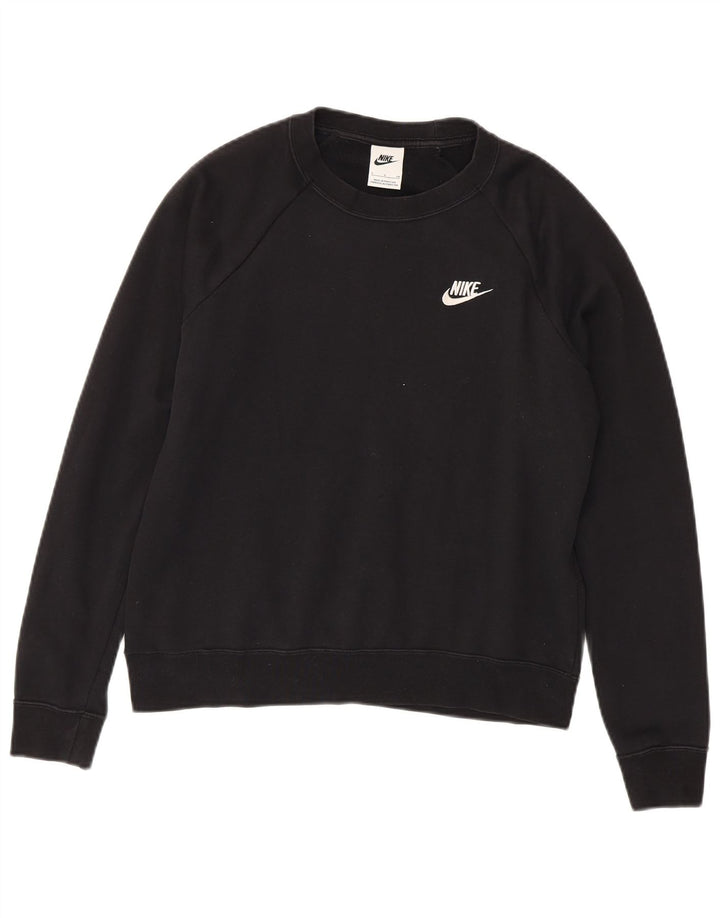 Nike Womens Oversized Sweatshirt Jumper UK 10 Small Black Cotton