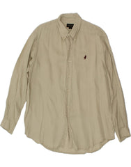 MARLBORO CLASSICS Mens Shirt Large Beige Linen