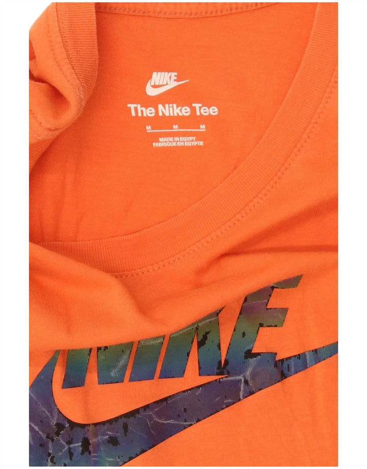 Nike Mens Graphic T-Shirt Top Medium Orange Cotton