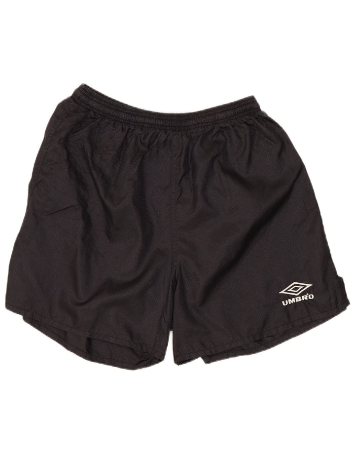 UMBRO Womens Sport Shorts UK 12 Medium Black Argyle/Diamond Nylon