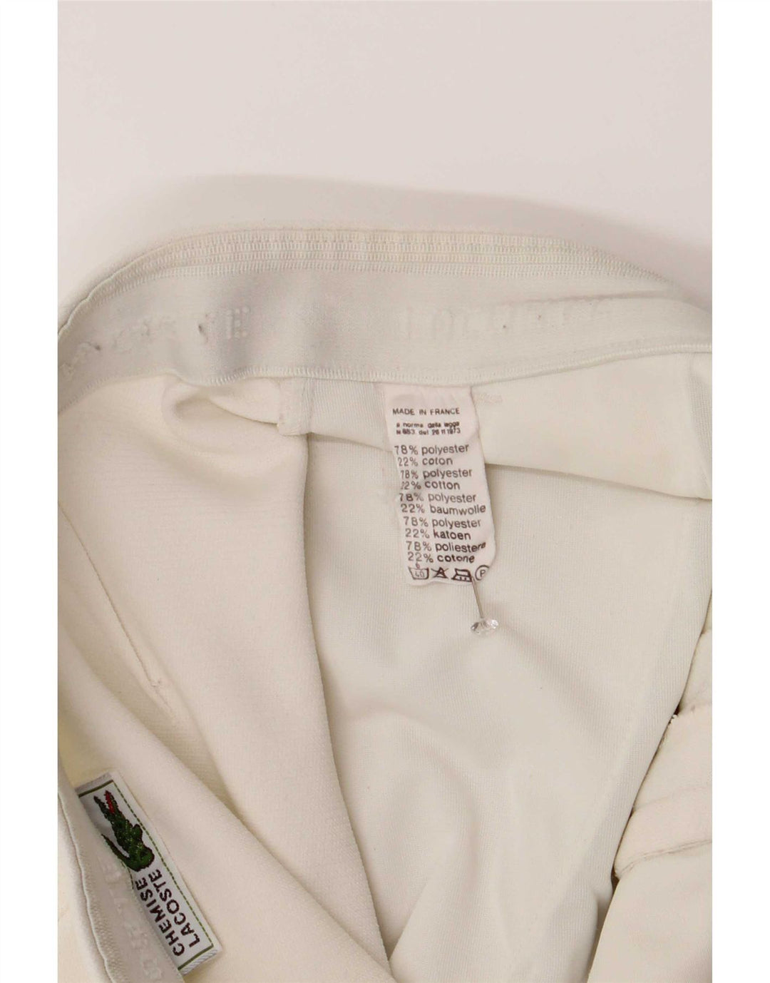 Lacoste Mens Shorts Size 4 Medium W30 White Polyester