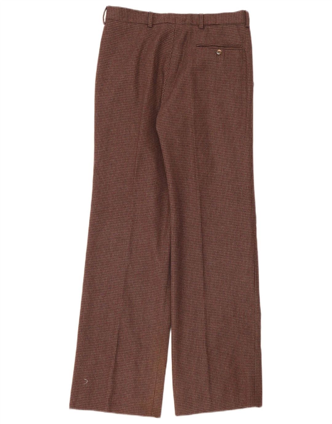 Master Mens Wide Leg Suit Trousers IT 48 Medium W30 L32 Brown Houndstooth