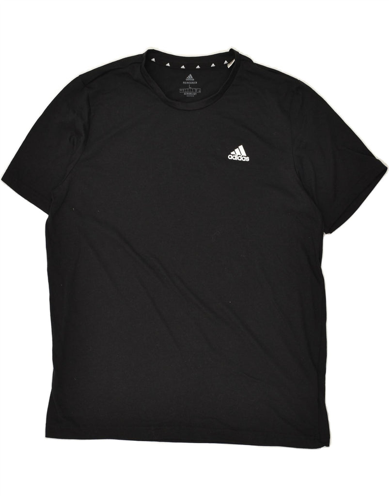 ADIDAS Mens T-Shirt Top Large Black Cotton | Vintage Adidas | Thrift | Second-Hand Adidas | Used Clothing | Messina Hembry 