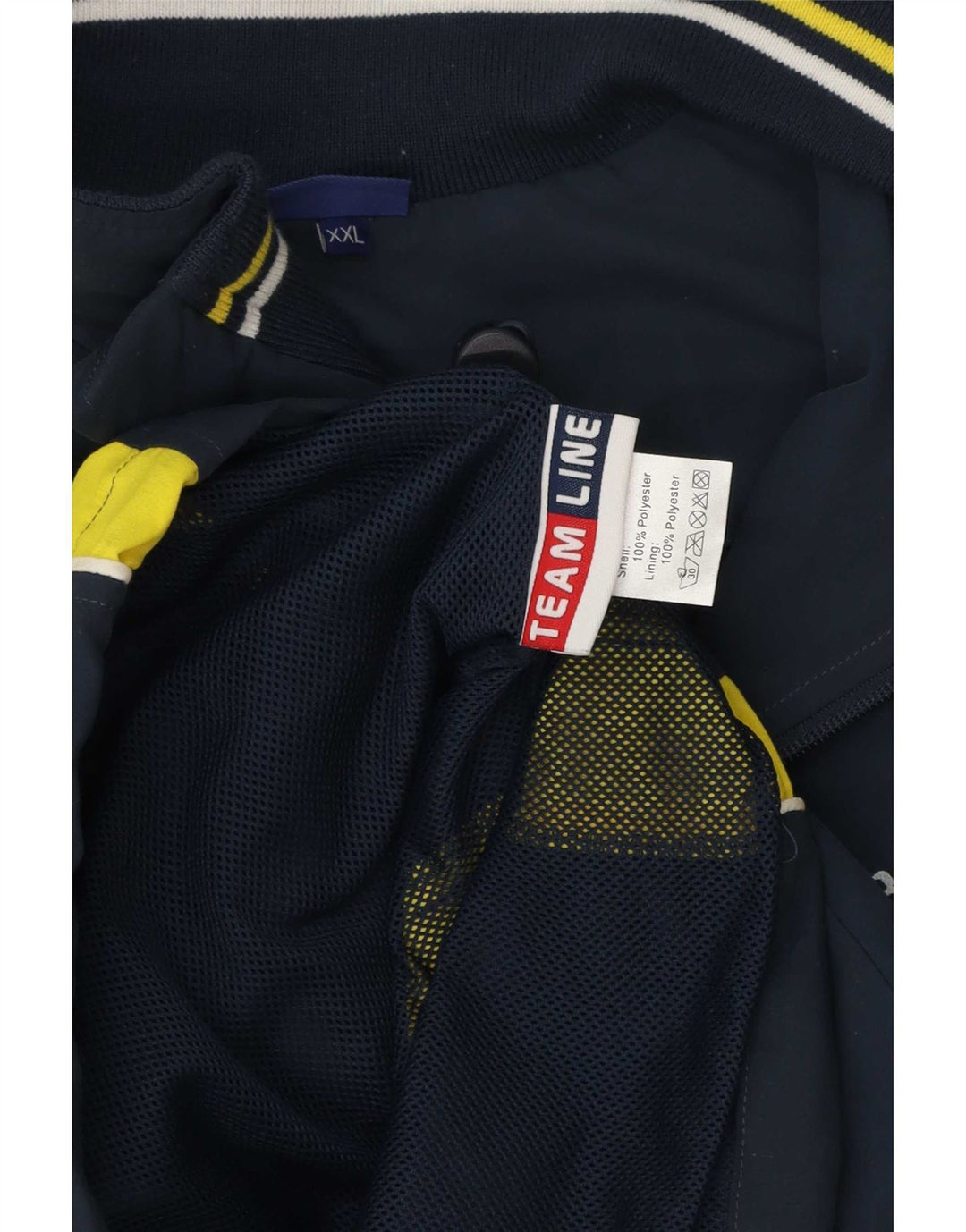 Asics Mens Graphic Tracksuit Top Jacket 2XL Navy Blue Colourblock Polyester