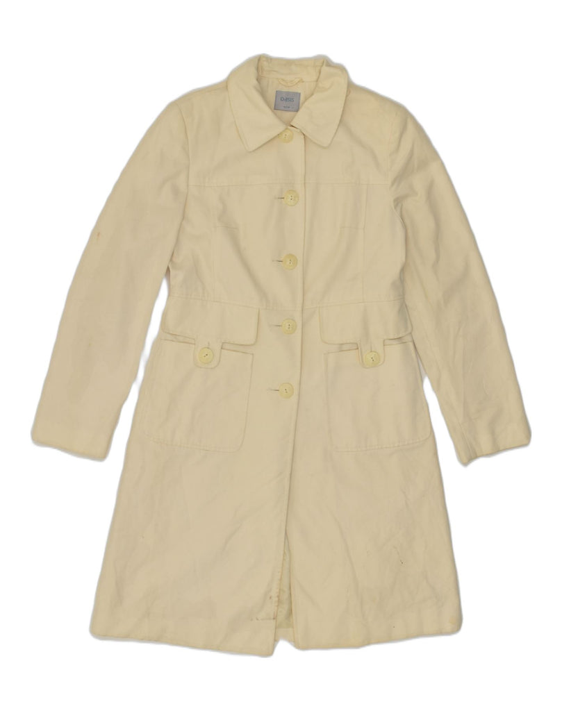 OASIS Womens Trench Coat UK 12 Medium Beige Cotton | Vintage Oasis | Thrift | Second-Hand Oasis | Used Clothing | Messina Hembry 