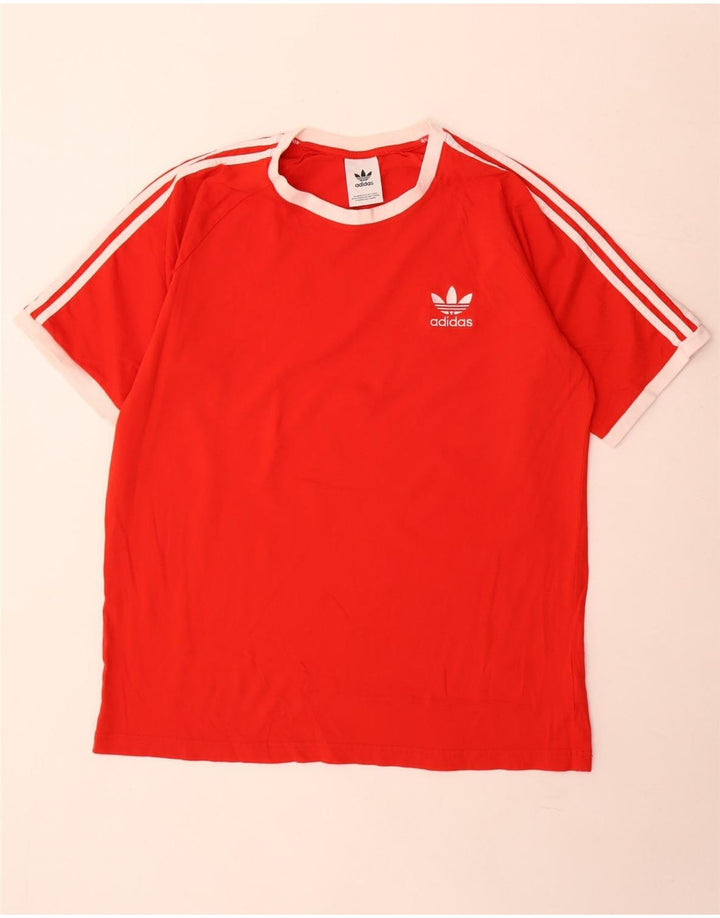 Adidas Mens T-Shirt Top XL Red Cotton